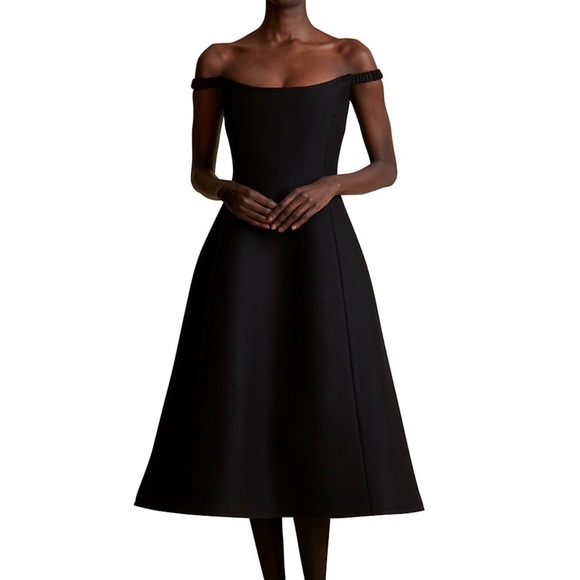 KHAITE Dresses & Skirts - NWT KHAITE Uma Wool Blend Off shoulder fit and flare dress